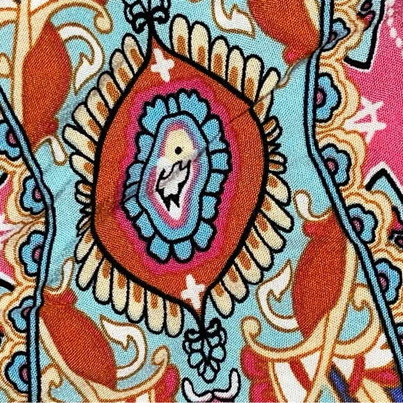 ePretty Pink Paisley Print V Neck Tie Back Dress Size Medium - Picture 15 of 15